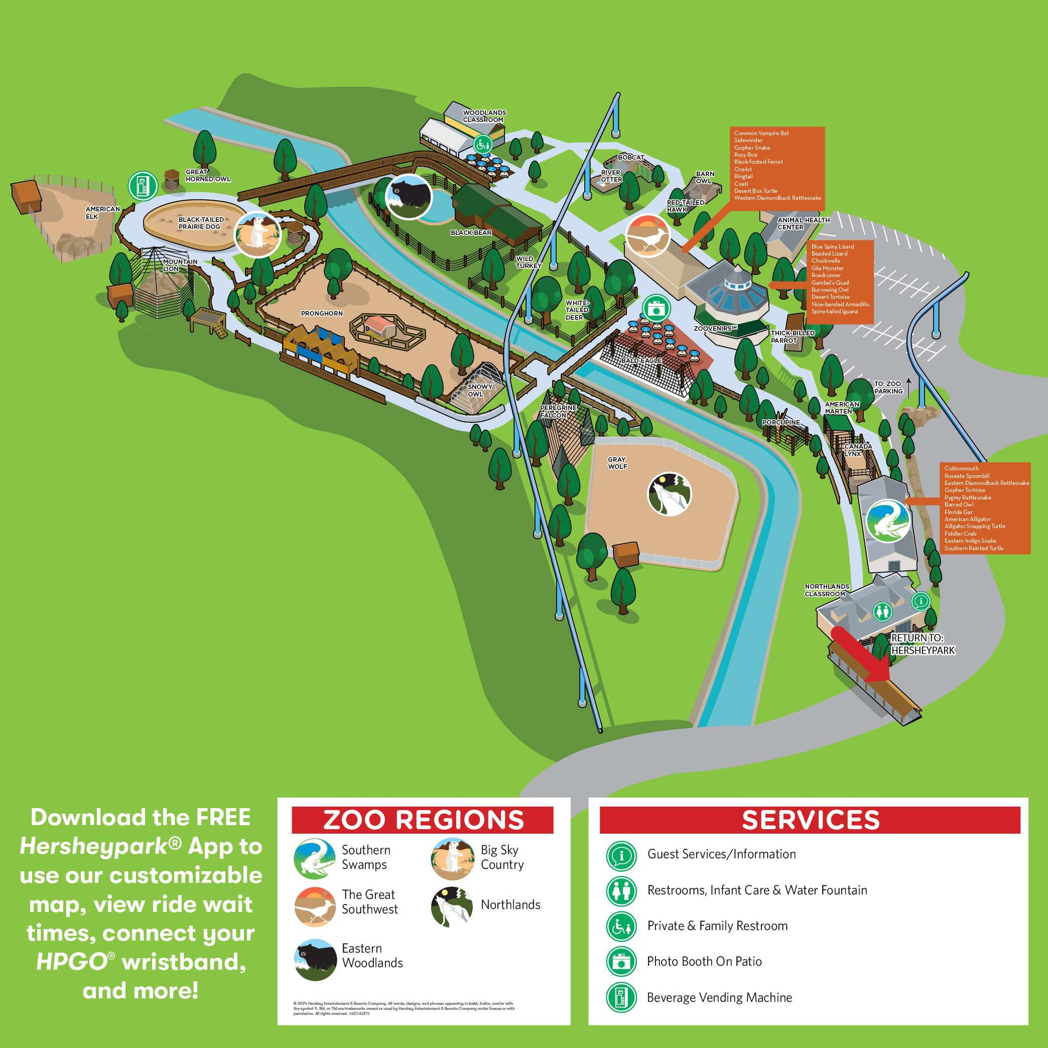map of ZooAmerica