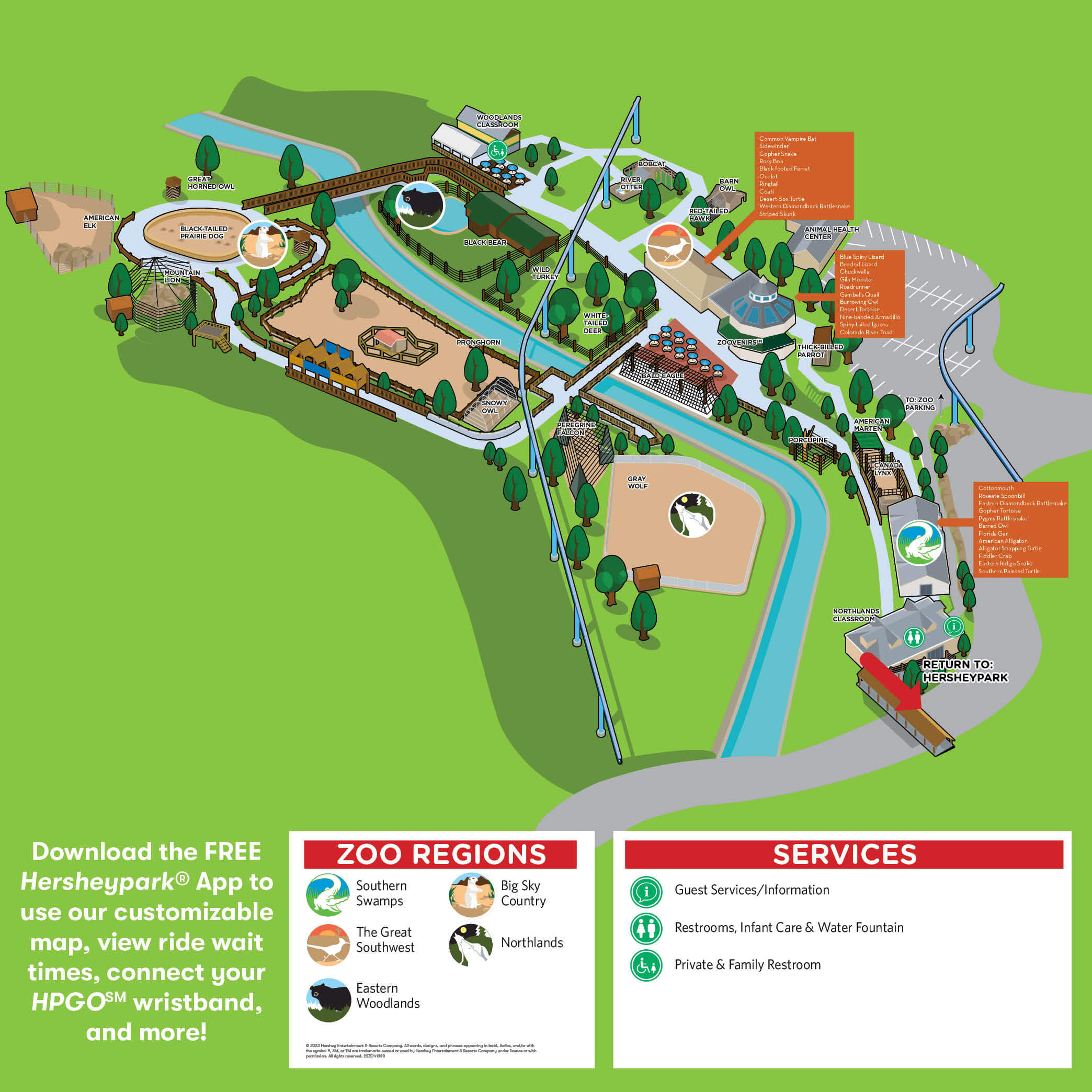 map of ZooAmerica